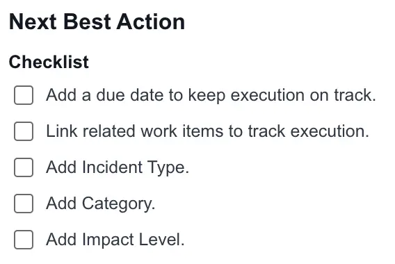 Guardzy AI recommending the best action for a register workflow