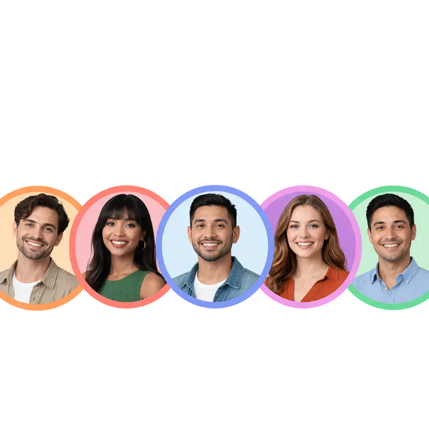 A group of team member avatars representing collaboration