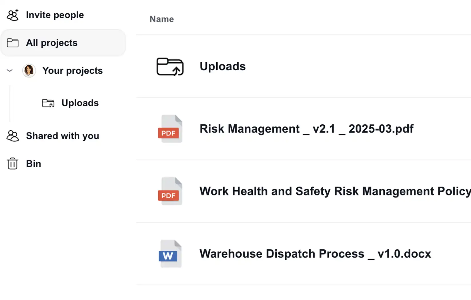 Guardzy centralized documents workspace preview